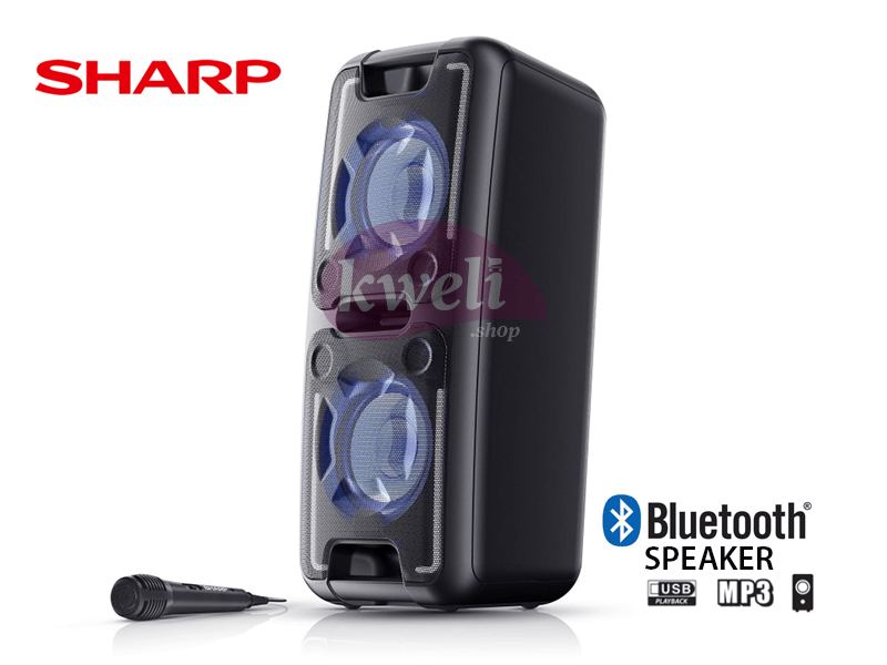 Sharp Bluetooth Party Speaker System PS-920; Boombox Speaker Bluetooth, Mic, Chargeable Battery, USB - Sharp Bluetooth Party Speaker System PS-920