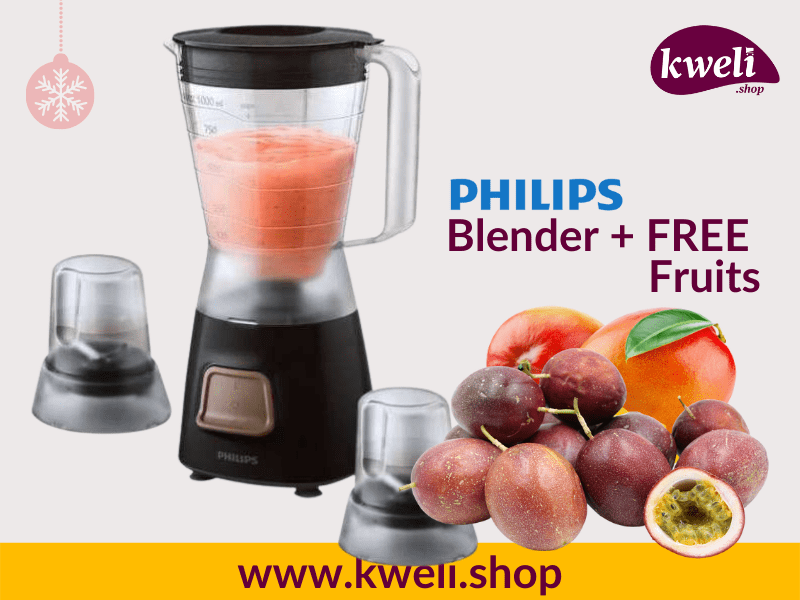 Philips Juice Blender with 2 Mills - HR2058, 1.25L, 450-watts with FREE Fruits - Philips Juice Blender with 2 Mills - HR2058, 1.25L, 450-watts with FREE Fruits