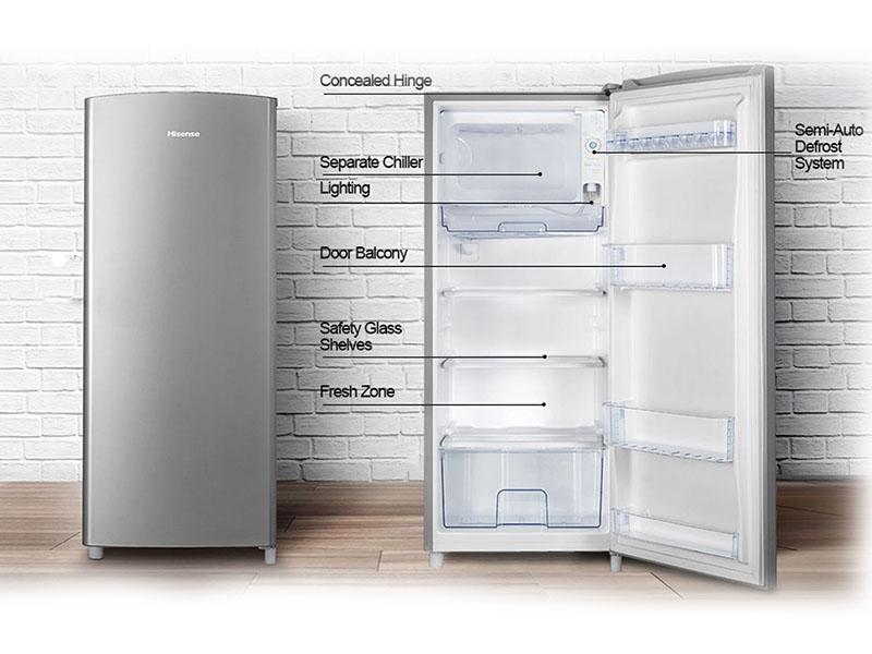 Hisense 195 liter Refrigerator RR195DAGS; 195 litre Single Door Fridge, Big Freezer Compartment, Defrost - Hisense 195 liter Refrigerator RR195DAGS; 195 litre Single Door Fridge, Big Freezer Compartment, Defrost - Image 3
