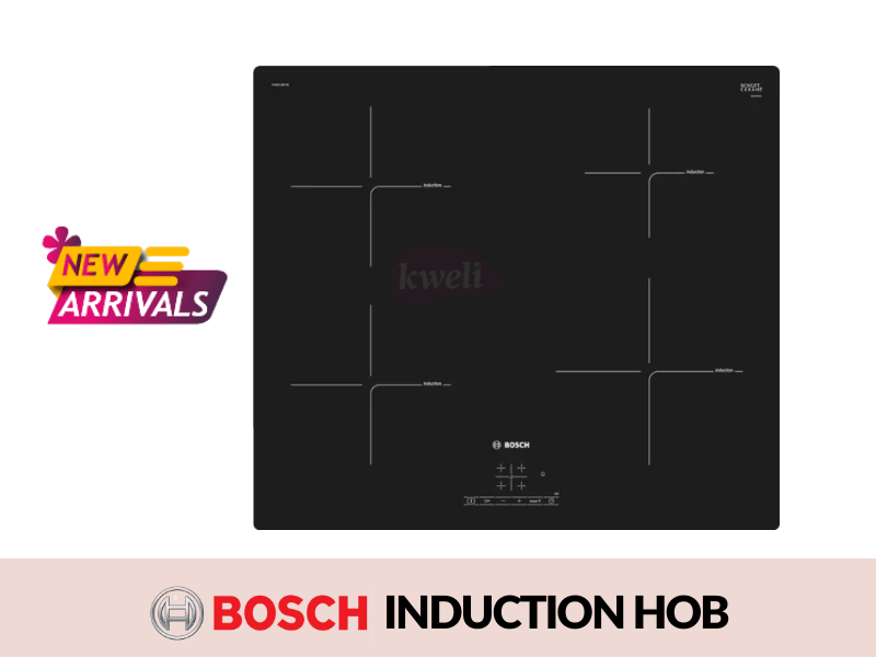Bosch Electric Induction Hob PUE611BF1B; PowerBoost, TouchSelect heat control, 1.4kw - 2.2kw power - Bosch Electric Induction Hob PUE611BF1B; PowerBoost, TouchSelect heat control, 1.4kw - 2.2kw power
