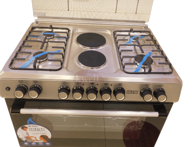 Solstar 90x60cm Cooker SO942DEINBSS; 4 Gas Burners, 2 Electric Plates, Electric Oven, Grill, Rotisserie, Silver - Solstar 90x60cm Cooker SO942DEINBSS; 4 Gas Burners, 2 Electric Plates, Electric Oven, Grill, Rotisserie, Silver - Image 3