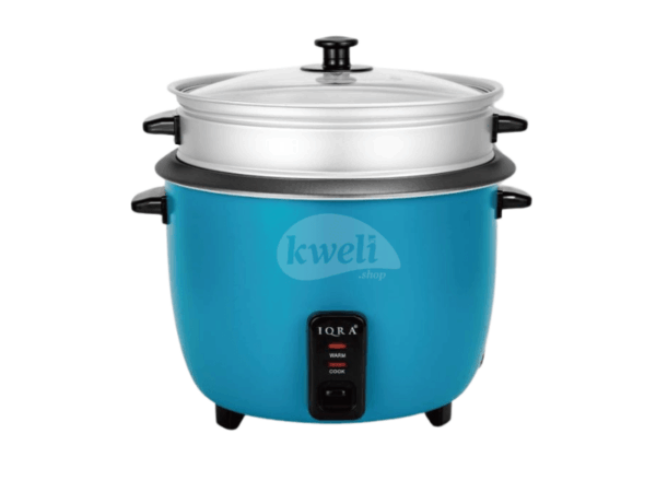 Rice Cooker Magic; 10 Other Ugandan Foods You Can Make Using A Rice Cooker - IQRA 2.8-liter Rice Cooker with Steamer IQRC28ST, Blue, 1,000 watts