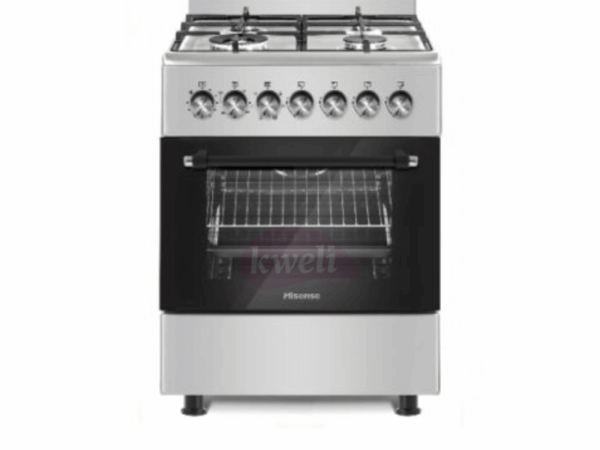 Hisense 60cm Cooker HF631GEES; 3 Gas Burners, 1 Electric Plates, Electric Oven, Flame Failure Safety