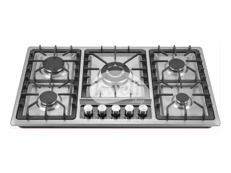 IQRA Built-in Gas Hob IQ-KH5014SS - 90cm, 5 Gas Burners, Auto Ignition, Stainless Steel, Cast Iron Pan Support - IQRA Built-in Gas Hob IQ-KH5014SS - 90cm, 5 Gas Burners, Auto Ignition, Stainless Steel, Cast Iron Pan Support