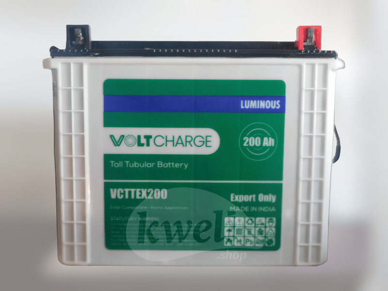 Luminous 200AH 12V Voltcharge Tubular Battery VCTTEX200; Low Maintenance, 2.4kWh , Made in India - Luminous 200AH 12V Voltcharge Tubular Battery VCTTEX200; Low Maintenance, 2.4kWh , Made in India - Image 2