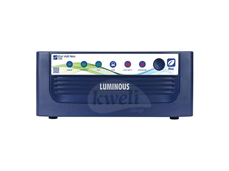 Luminous Eco Volt Neo 700VA 12V Pure Sine Wave Inverter; Backup UPS & Solar Inverter for home, office & shops - Luminous Eco Volt Neo 700VA 12V Pure Sine Wave Inverter; Backup UPS & Solar Inverter for home, office & shops