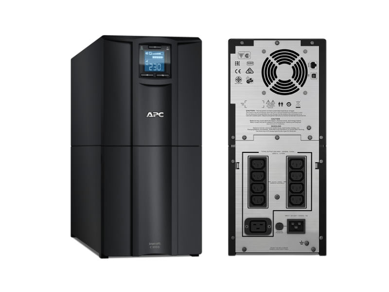 APC 3kVA 2.1kWatt Smart-UPS SMC3000I; Tower, 230V, 8x IEC C13+1x IEC C19 outlets, USB and Serial communication, AVR, Graphic LCD - APC 3kVA 2.1kWatt Smart-UPS SMC3000I; Tower, 230V, 8x IEC C13+1x IEC C19 outlets, USB and Serial communication, AVR, Graphic LCD