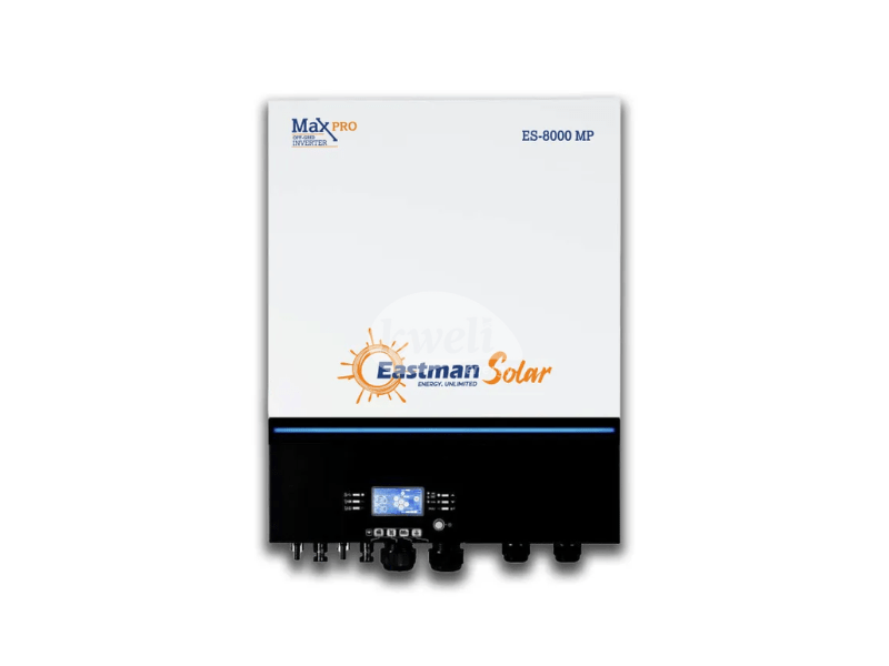 Eastman 8kVA/8kW 48V Off-Grid Hybrid Solar Inverter EM-8000 MP (Max Pro); Dual MPPT 8,000W Solar Input, 90–450V MPPT Range, 500V Voc, 120A Charge Current, Pure Sine Wave Output, Wi-Fi Monitoring, LCD Display - Eastman 8kVA/8kW 48V Off-Grid Hybrid Solar Inverter EM-8000 MP (Max Pro); Dual MPPT 8,000W Solar Input, 90–450V MPPT Range, 500V Voc, 120A Charge Current, Pure Sine Wave Output, Wi-Fi Monitoring, LCD Display