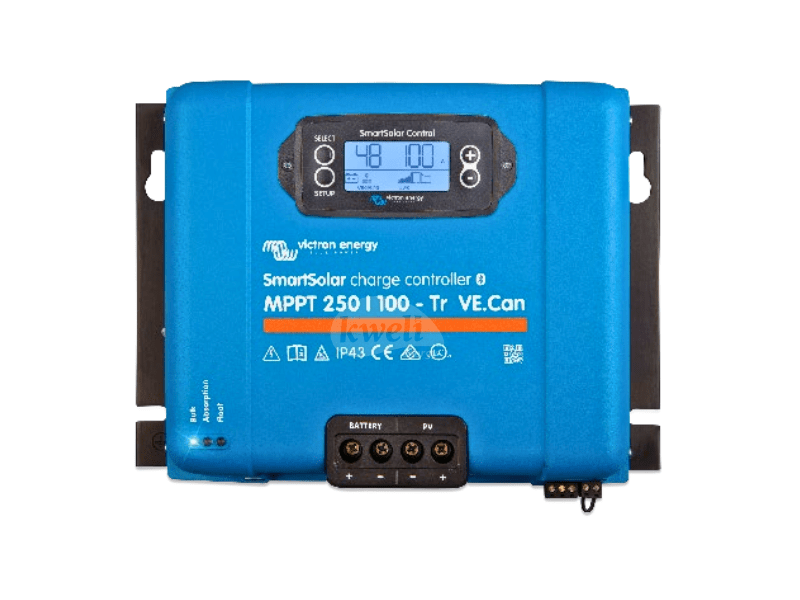 Victron SmartSolar Charge Controller MPPT 250/100Tr VE.Can; 250V 100A 12/24/36/48 Charge Controller with Bluetooth - Victron SmartSolar Charge Controller MPPT 250/100Tr VE.Can; 250V 100A 12/24/36/48 Charge Controller with Bluetooth