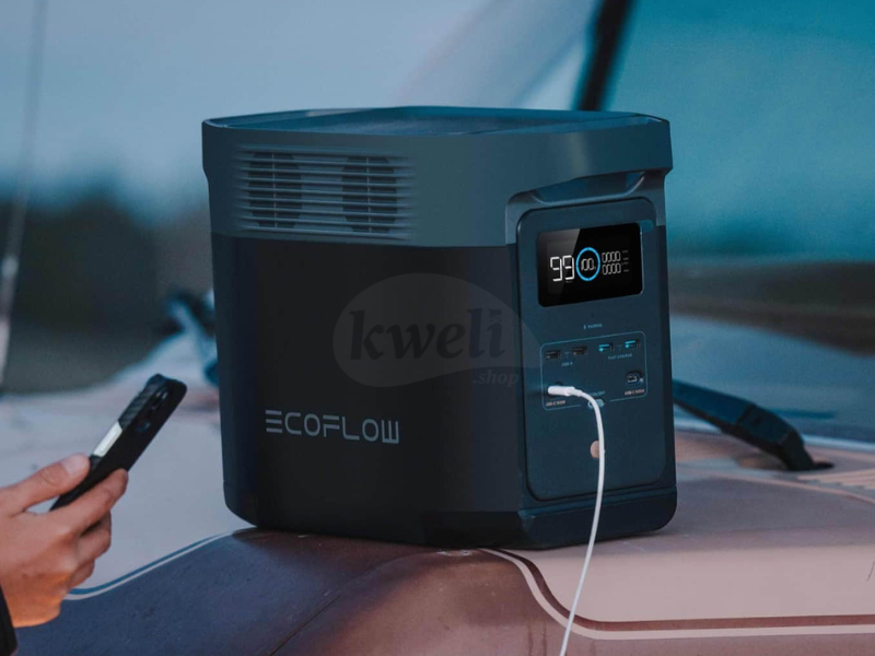 EcoFlow DELTA 2 UK Portable Power Station 1800W; 1kWh Lithium Battery, 12kg light weight, Umeme, Car & Solar panel charging supported, 0-50% charge in 50 minutes - EcoFlow DELTA 2 UK Portable Power Station 1800W; 1kWh Lithium Battery, 12kg light weight, Umeme, Car & Solar panel charging supported, 0-50% charge in 50 minutes