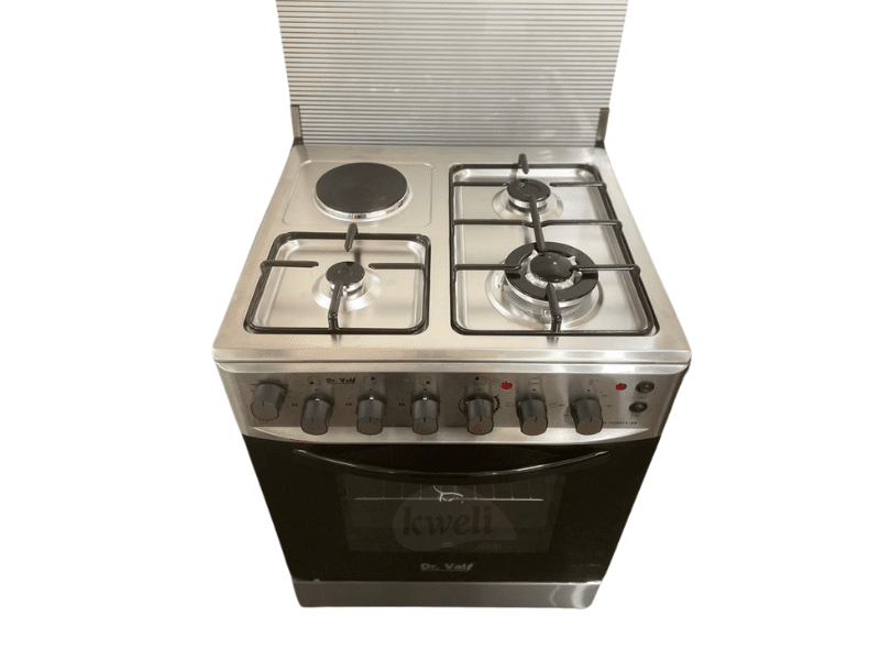 DR VOLT 60cm Gas & Electric Cooker IQ-FC6611SS; 3 Gas + 1 Hot Plate, Pulse Ignition, Enamelled Pan Support, 64L Oven with Lamp, Rotisserie & Thermostat - DR VOLT 60cm Gas & Electric Cooker IQ-FC6611SS; 3 Gas + 1 Hot Plate, Pulse Ignition, Enamelled Pan Support, 64L Oven with Lamp, Rotisserie & Thermostat - Image 2