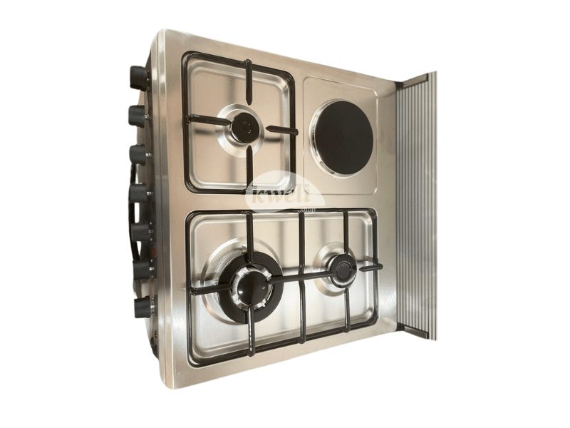 DR VOLT 60cm Gas & Electric Cooker IQ-FC6611SS; 3 Gas + 1 Hot Plate, Pulse Ignition, Enamelled Pan Support, 64L Oven with Lamp, Rotisserie & Thermostat - DR VOLT 60cm Cooker with Electric Oven IQ-FC6611SS