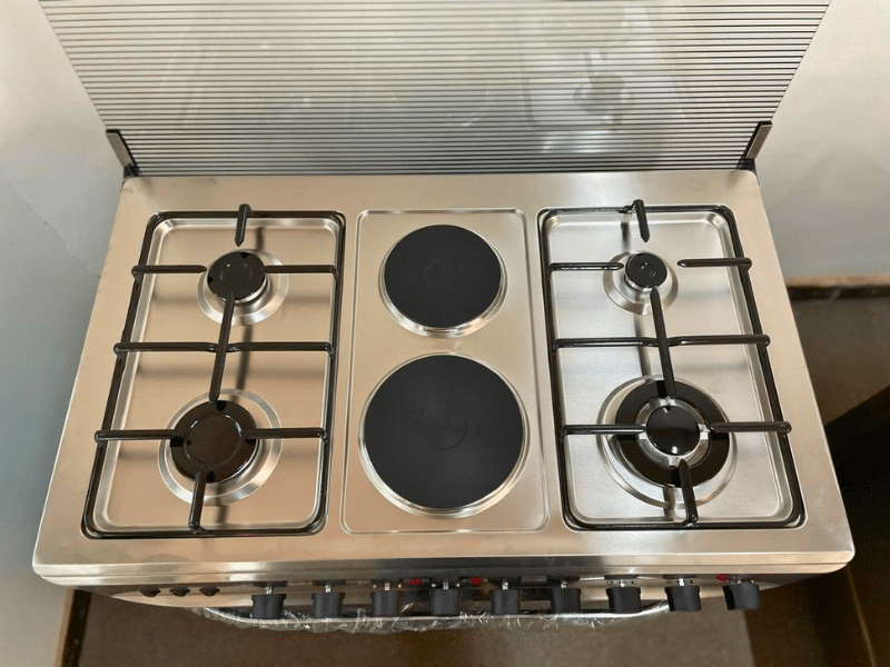 DR VOLT 90cm Gas & Electric Cooker IQ-FC9942SS; 4 Gas + 2 Hot Plates, Pulse Ignition, Enamelled Pan Support, 90L Oven with Lamp, Rotisserie & Timer Function - DR VOLT 90cm Gas & Electric Cooker IQ-FC9942SS; 4 Gas + 2 Hot Plates, Pulse Ignition, Enamelled Pan Support, 90L Oven with Lamp, Rotisserie & Timer Function - Image 2