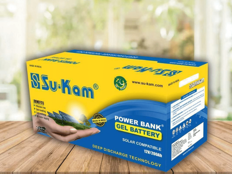 Su-Kam 200Ah 12V Gel Deep-Cycle Battery; AGM Separator Design, PbCaSn Alloy Grids, Long Life up to 10 Years, Maintenance-Free Power Backup - Su-Kam 200Ah 12V Gel Deep-Cycle Battery