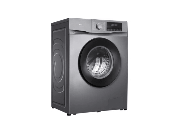 TCL 7kg Front Load Washing Machine P607FLG; Inverter Motor, Steam Wash, 1400 RPM, 16 Programs, Drum Clean, Silver