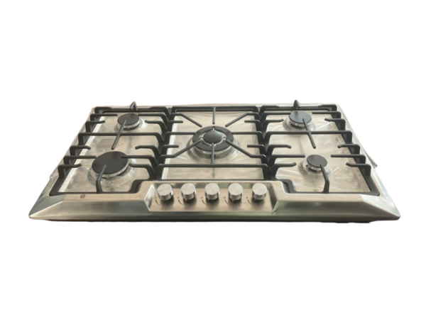 IQRA Built-In Gas Hob, 90cm, 5 Gas Burners, Stainless Steel Top, Pulse Ignition, Cast Iron Pan Supports, Jet Burner – IQ-KH5121SS