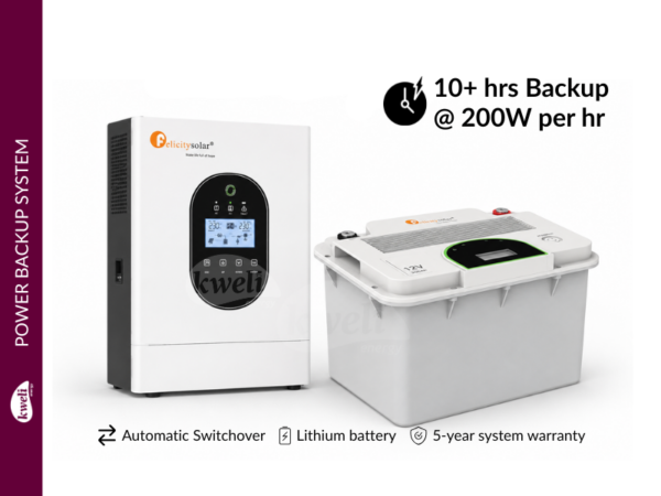 Kweli Energy 1kW-2.56kWh Complete Lithium Power Backup System