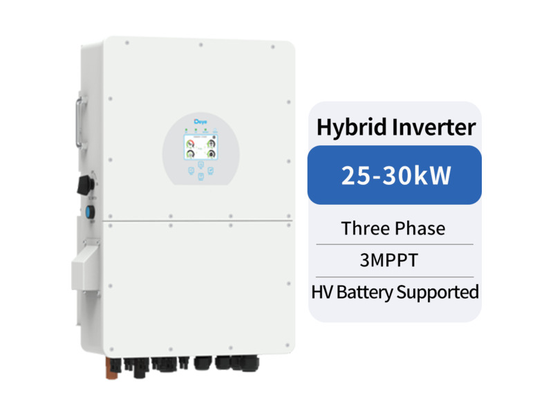 Deye 30kW 3-Phase High-Voltage Hybrid Inverter SUN-30K-SG02HP3-EU-AM3; 3 MPPT, 60/48kWp PV Access/Input, 1000Vdc, 150–850V MPPT Range, 75A Battery Charge/Discharge, IP65 - SUN-30K-SG02HP3-EU-AM3 product image